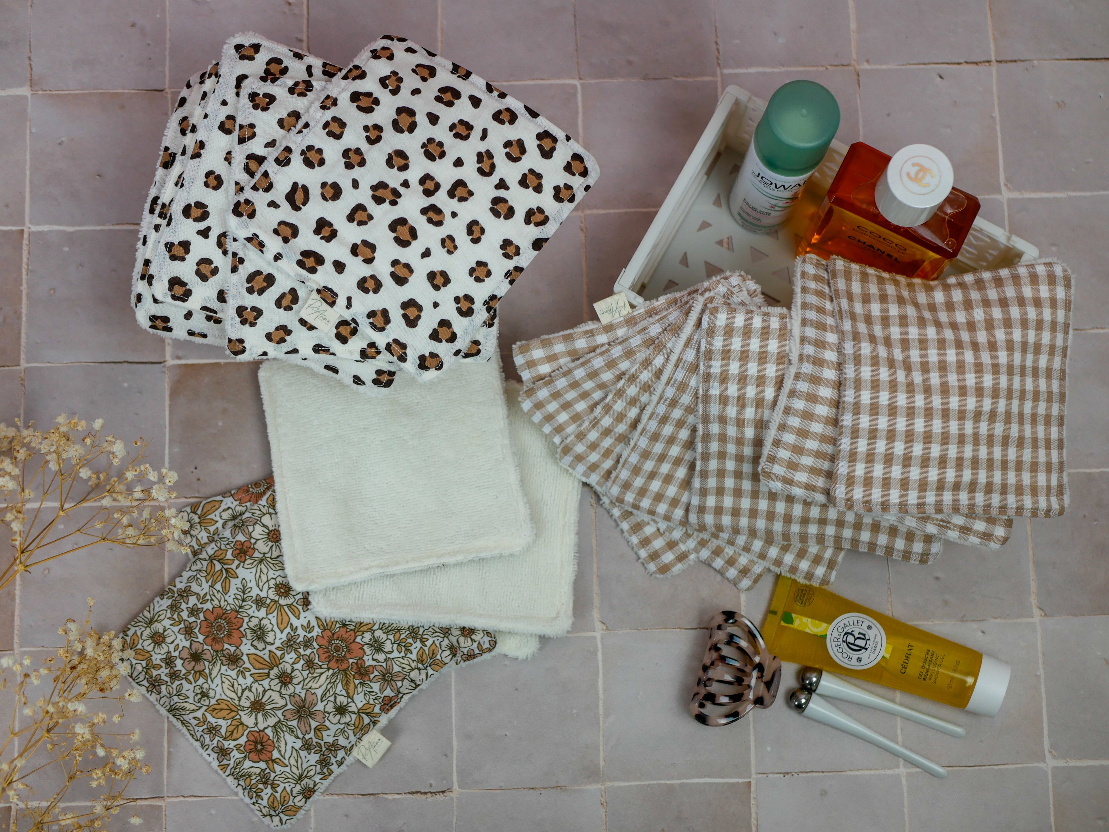 Débarbouillettes Lavables Faites Main Coton Zéro Déchet