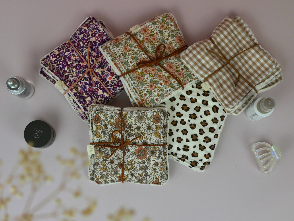 Débarbouillettes Lavables Faites Main Coton Zéro Déchet