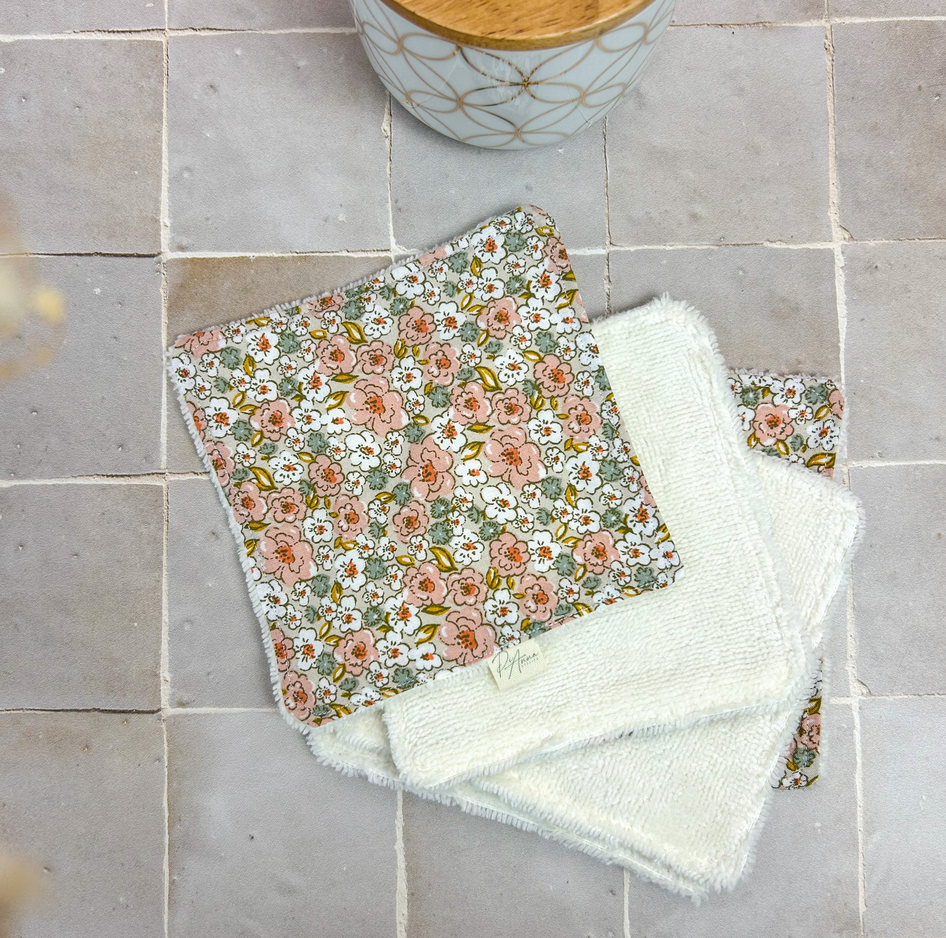 Débarbouillettes Lavables Faites Main Coton Zéro Déchet